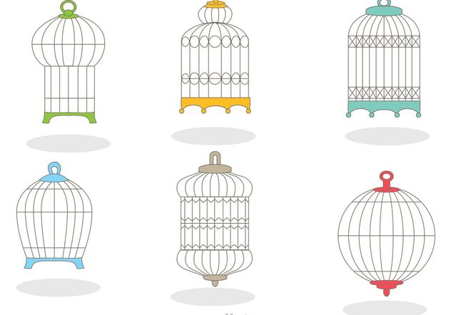 Collection of Vintage Bird Cage Vector - Free vector #157789