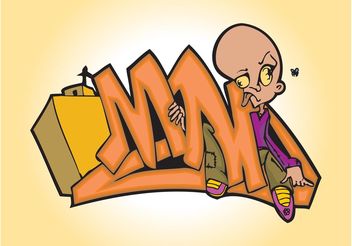 Cartoon Man Graffiti - бесплатный vector #158089