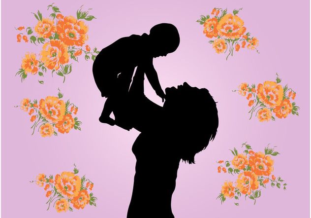 Mother And Child Graphics - Free vector #158399