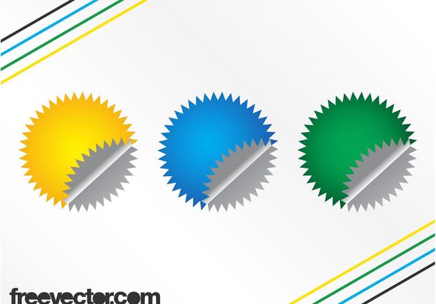 Colorful Badge Templates - Free vector #158759