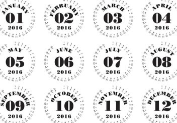 Typographic Calendar 2016 - vector gratuit #159469 