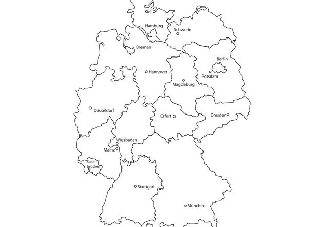 deutschlandkarte free Deutschlandkarte   Germany Map Vector Free Vector Download 159689 