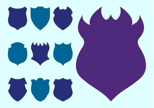 Shield Silhouettes Set - Free vector #159999