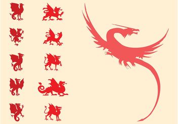 Heraldic Dragons Set - бесплатный vector #160169