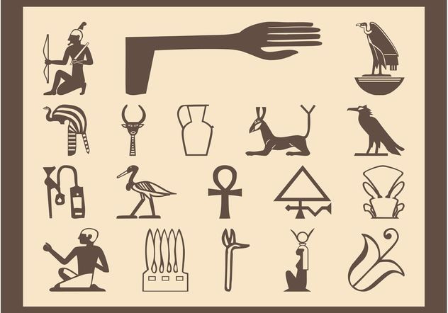 Egyptian Symbols Set - Free vector #160549