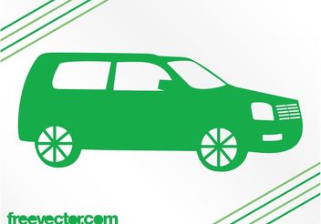 Green SUV Silhouette - vector gratuit #161749 
