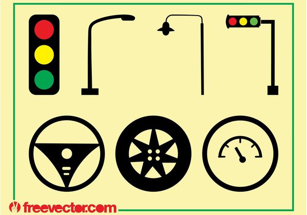 Traffic And Driving Icons - Free vector #162269
