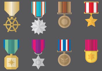 Military Medal Vectors - vector gratuit #162369 