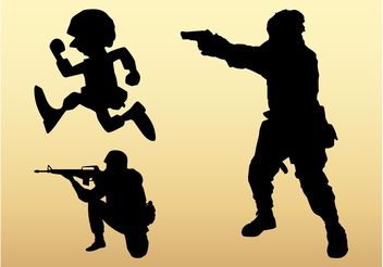 Soldier Silhouettes - Free vector #162479