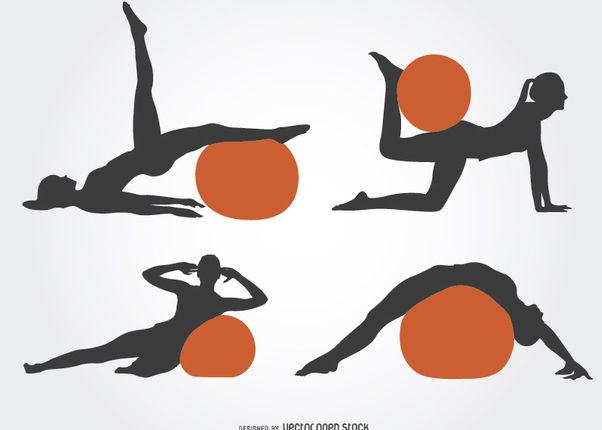 Girl Pilates Silhouette With Ball Free Vector Download 12 Cannypic