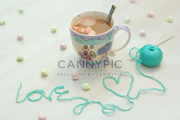 Cup of hot cocoa on white background - image #182569 gratis