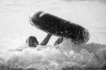 Small Asian boy swimming in sea - Free image #183849