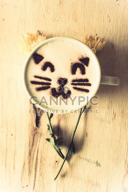 Coffee latte with cat art - бесплатный image #187009