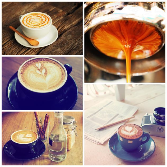 Collage of photos with coffee art - image #187069 gratis