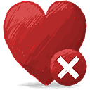 Red Heart Delete - icon #193119 gratis