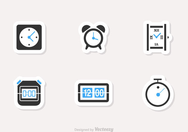 Free Time And Clock Vector Icons - vector gratuit #199419 
