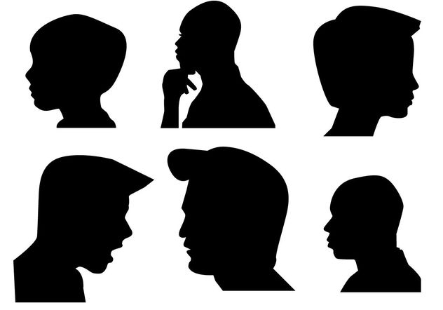 Boys Side Face silhouette - Free vector #200289