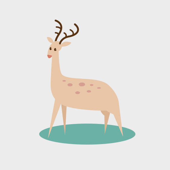 Cute Vector Deer - Free vector #202029