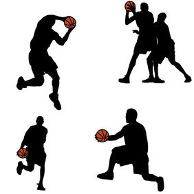 Basketball Players Silhouettes - vector gratuit #202849 