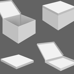 White Box Mockup - vector gratuit #203109 