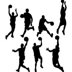 Basketball Silhouettes - vector gratuit #203149 