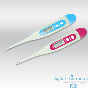 Digital Thermometer PSD - Free vector #204119