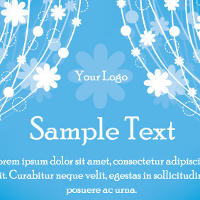 Blue Flowers Background Design - vector gratuit #204619 