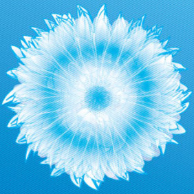 Blue Flowers In Blue Lined Vector - Kostenloses vector #207889