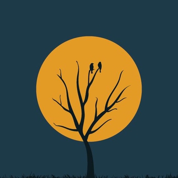 Moon Tree - vector #208079 gratis