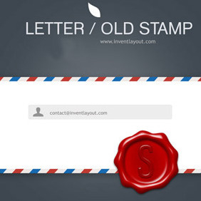 Letter And Old Stamp - vector gratuit #208279 
