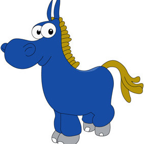 Donkey Cartoon Character- Free Vector. - Free vector #208639