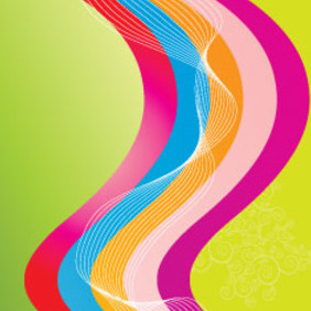 Green Background With Colored Weves - vector #209919 gratis