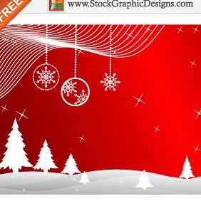 Freebie: Winter Red Background Vector With Christmas Trees - vector #212239 gratis