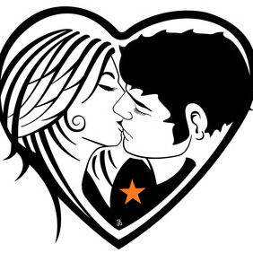 Couple Kissing Vector - vector gratuit #216909 