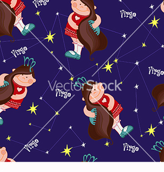 Free pattern with virgo on a blue background vector - vector gratuit #217659 