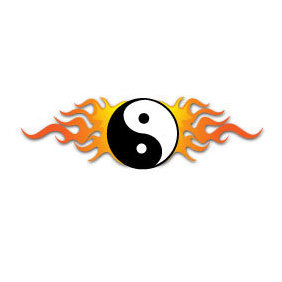 Ying Yang Symbol On Fire Vector - Kostenloses vector #219679