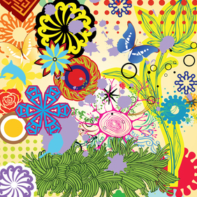 Spring And Summer Nature Vector Art Elements - Free vector #221279