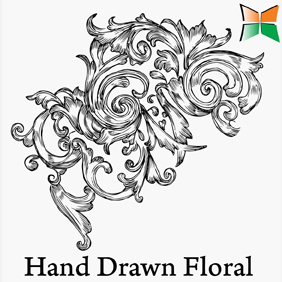 Hand Drawn Floral-3 - vector gratuit #222039 