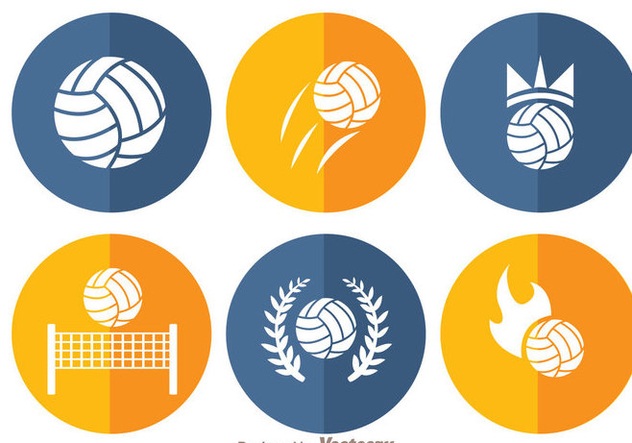 Volleyball Circle Icons - бесплатный vector #272459
