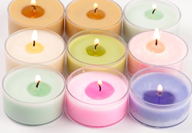 Colored candles on white background - image gratuit #272529 