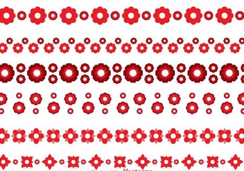 Asian Red Flowers Border - Free vector #272629