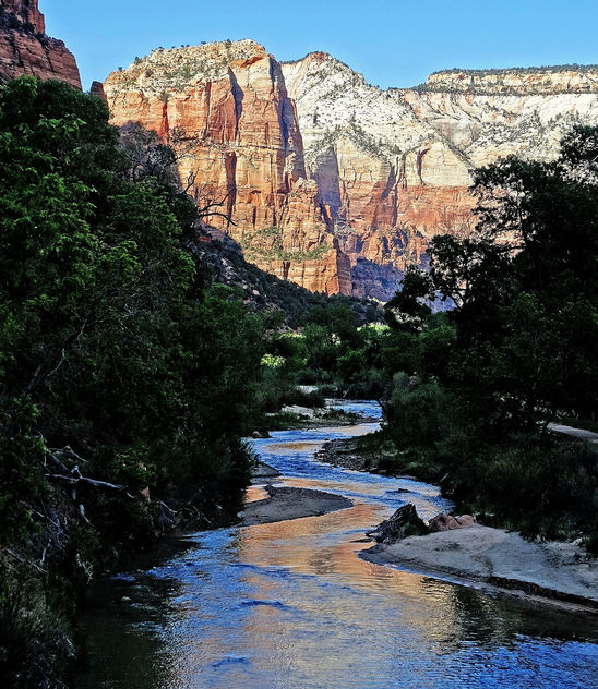 Emerald Pools Trail, Sunset on Virgin River 4-29-14 - Free image #291909