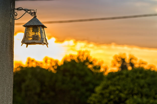 Lamp and sunset - Free image #300289