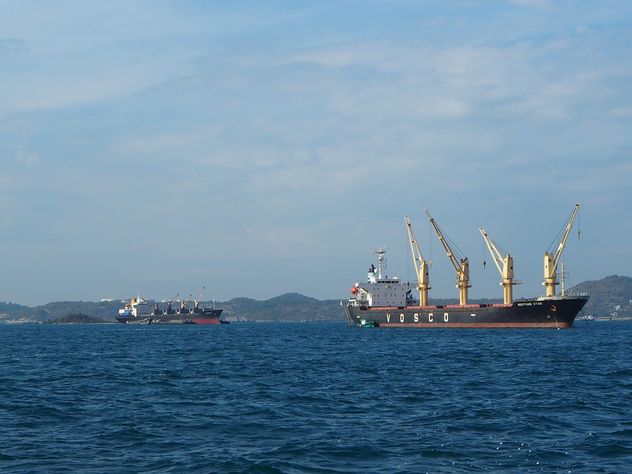 Cargo ships on a sea - Free image #301579