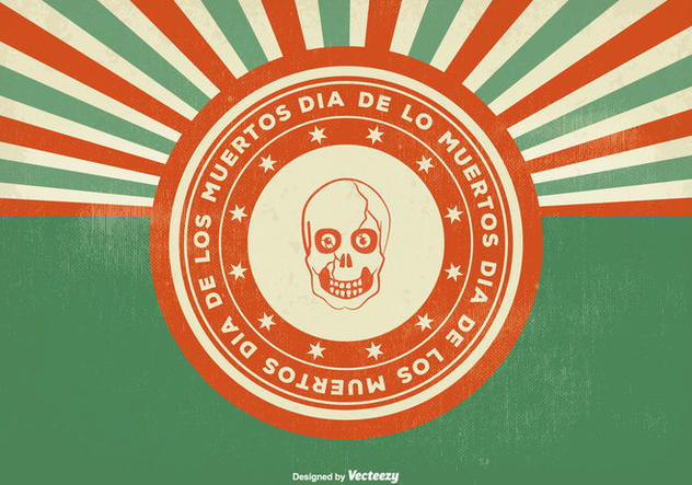 Retro Vintage Style Dia de Los Muertos Illustration - бесплатный vector #301839