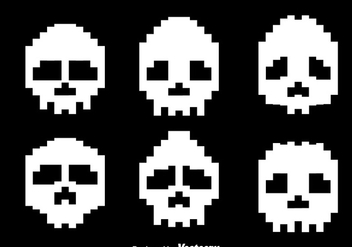 Pixel White Skull Vectors - Kostenloses vector #303569