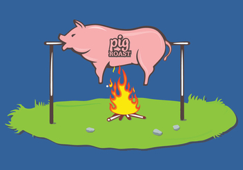 Pig Roast Vector - Free vector #305159