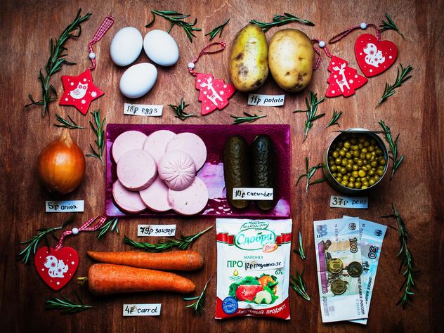 Ingredients for Russian traditional New year salad - image gratuit #305399 
