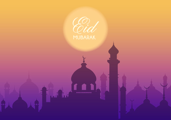 Free Eid Mubarak Vector Background - vector gratuit #305489 