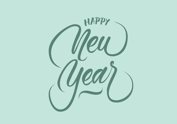 Happy New Year Vector Hand Lettering - Free vector #305789